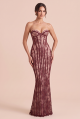 Robe bustier en dentelle dos lacé