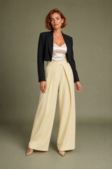 Pantalon large noir plis devant