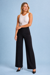 Pantalon large taille haute fluide