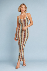 Robe longue rayé dos ouvert