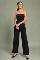 Top bustier froncé asymétrique