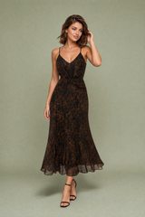 Robe léopard à fines bretelles