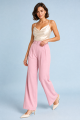 Pantalon large taille haute fluide