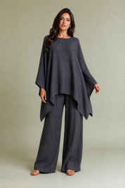 Ensemble ample col bateau | Variante Gris foncé | Lounelle Paris