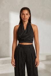 Ensemble noir col licou dos nu | Lounelle Paris
