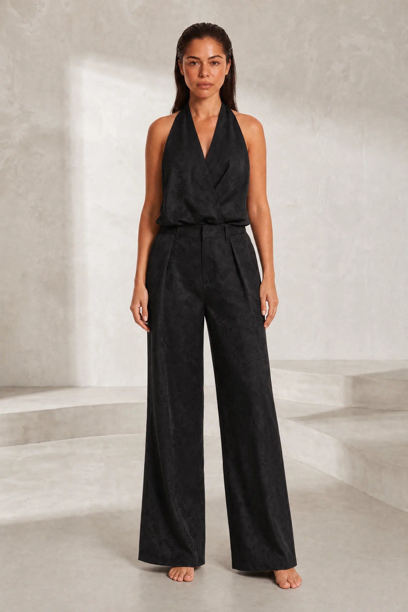 Ensemble noir col licou dos nu | Lounelle Paris
