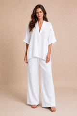 Ensemble pantalon ample col V