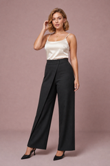 Pantalon taille haute asymétrique