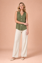 Blouse sansmanches col en V