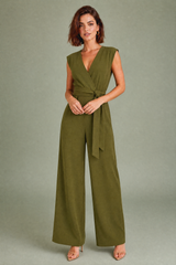Combinaison pantalon fluide col V