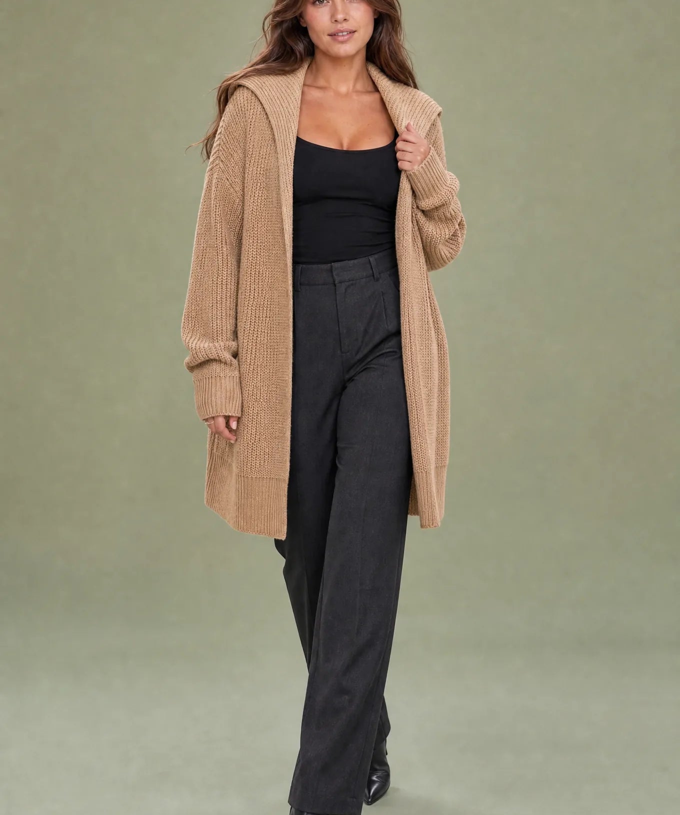 Gilet ample col châle | Vue de face | Lounelle Paris