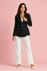 Gilet blazer texturé coupe ajustée