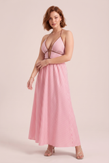 Robe longue col licou dos nu