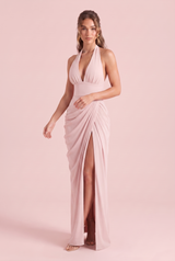 Robe longue col licou dos nu