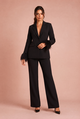 Ensemble tailleur manches plume