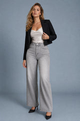 Jean taille haute jambe large