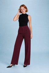 Pantalon de tailleur fluide taille haute