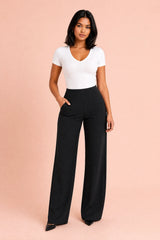 Pantalon fluide taille haute