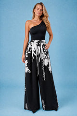 Pantalon large à imprimé floral