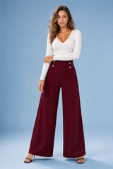 Pantalon large taille haute fluide