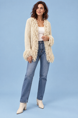 Gilet crème à franges