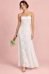 Robe longue fleurie blanche