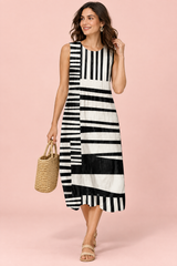 Robe midi blanche à imprimé floral