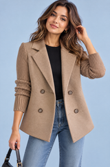 Blazer marron croisé à revers