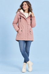 Parka rose oversize à capuche