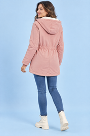 Parka rose oversize à capuche | Vue de dos | Lounelle Paris