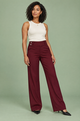 Pantalon bordeaux large à taille basse