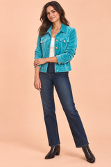 Veste-chemise bleue à poches utilitaires