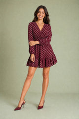 Robe à pois col V