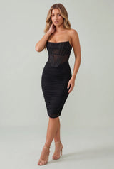 Robe bandeau effet corset
