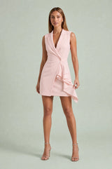 Robe col blazer sans manches