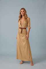 Robe col chemise ceinturée