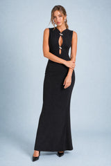 Robe longue moulante ajourée