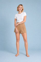 Short ample tailleur plissé
